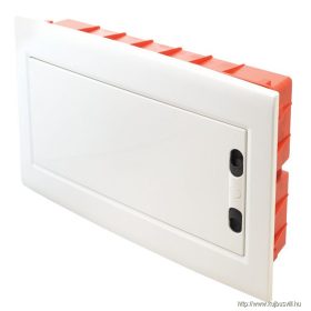   TRACON EDSSN-18/1 Süllyesztett elosztódoboz, fehér-sík ajtóval, NPE nélkül 1×18 (18) modul, IP40, (H×W×D=270×440×85mm)