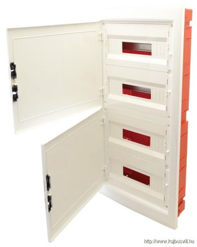 TRACON EDSSN-18/4 Süllyesztett elosztódoboz, fehér-sík ajtóval, NPE nélkül 4×18 (72) modul, IP40, (H×W×D=860×440×95mm)