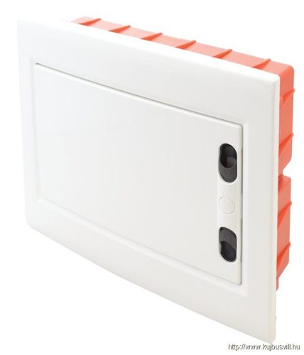 EDSSN-8/1 Süllyesztett elosztódoboz, fehér-sík ajtóval, NPE nélkül 1×8 (8) modul, IP40, (H×W×D=180×220×88mm)