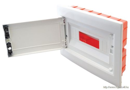 TRACON EDSSN-8/1 Süllyesztett elosztódoboz, fehér-sík ajtóval, NPE nélkül 1×8 (8) modul, IP40, (H×W×D=180×220×88mm)