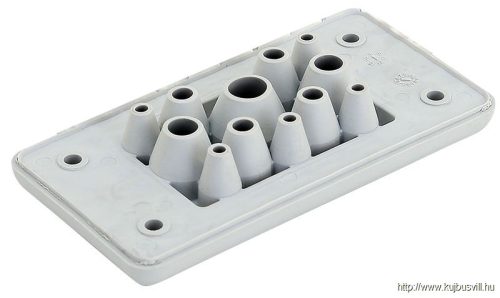 EKBV-10 Elosztószekrény kábelbevezető,gumi, 12db kábelhez 107×56×19mm, IP65