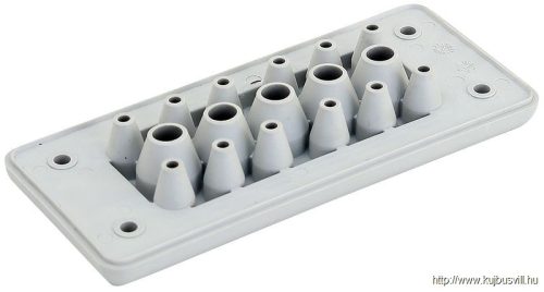 EKBV-16 Elosztószekrény kábelbevezető,gumi, 17db kábelhez 127×56×19mm, IP65