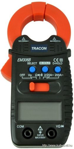EM306B Digitális lakat fogó DCV,ACV,ACA 200A, OHM