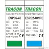 ESPD2-40-1+1P T2 AC típusú túlfeszültség levezető, cserélhető betéttel Uc:275/255V; In:20kA; Imax:40kA; Up:1,3/1,5kV; 1+1P