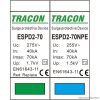 ESPD2-70-1+1P T2 AC típusú túlfeszültség levezető, cserélhető betéttel Uc:275/255V; In:40kA; Imax:70kA; Up:1,7/1,5kV; 1+1P