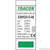 ESPD2+3-40-2P T2+T3 AC típusú túlfeszültséglevezető, egybeépített Uc:275V; In:20kA; Imax40kA; Uoc:10kV; Up:1,3kV; 2P