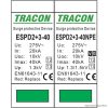 ESPD2+3-40-3+1P T2+T3 AC típusú túlfeszültséglevezető, egybeépített Uc:275V; In:20kA; Imax40kA; Uoc:10kV; Up:1,3/1,5kV; 3+1P