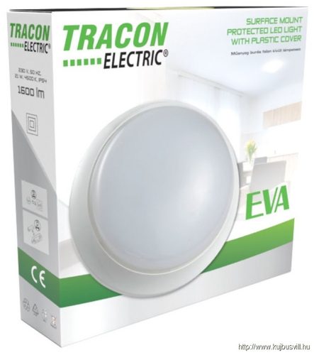 TRACON EVA14NW Műanyag burás falon kívüli LED világítótest 100-240 V, 14 W, 1000 lm, 4000 K, IP54,D=305mm, EEI=F