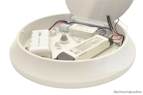 TRACON EVAE28NW Műanyag búrás falon kívüli LED világítótest inverterrel 100-240 V,28/2 W,2100/140 lm,1 h,4000 K,IP54,D=400mm,EEI=F