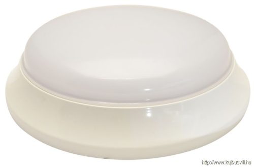EVAS28NW Műanyag búrás falon kívüli LED világítótest mozgásérzékelővel 100-240V,28W,2100lm,4000K,1-8m,10s-12m,IP54,D=400mm,EEI=F