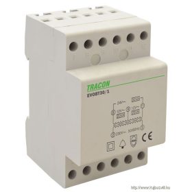   TRACON EVOBT30/1 Biztonsági (csengő) transzformátor 230V/12-12-24V AC, Psmax.:30VA, Is:1,25A