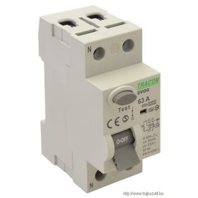   TRACON EVOG2P251 Áram-védőkapcsoló, 2 pólusú 25A, 100mA, 6kA, A