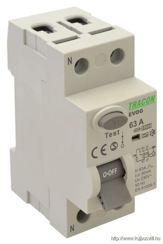 EVOG2P4003 Áram-védőkapcsoló, 2 pólusú 40A, 30mA, 6kA, A