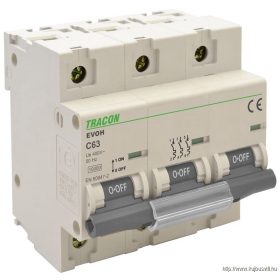  TRACON EVOH380 Kismegszakító, nagyáramú, 3 pólus, C karakterisztika 80A, 3P,10kA