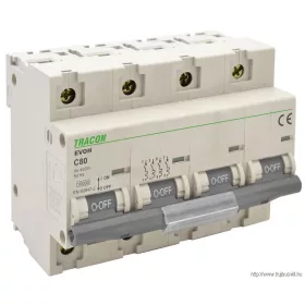   TRACON EVOH4125 Kismegszakító, nagyáramú, 4 pólus, C karakterisztika 125A, 4P,10kA