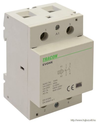 EVOHK2-80 Installációs kontaktor 230V, 50Hz, 3 Mod, 2×NO, AC1/AC7a, 80A,