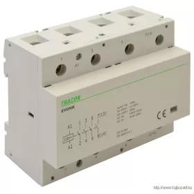   TRACON EVOHK4-80 Installációs kontaktor 230V, 50Hz, 4 Mod, 4×NO, AC1/AC7a, 80A,