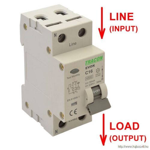 EVOK2B4003 Kombinált védőkapcsoló, 2P, 2modul, B karakterisztika 40A, 30 mA, 4,5kA, AC
