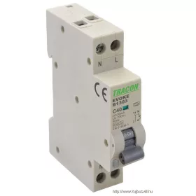   TRACON EVOKEB1303 Kombinált védőkapcsoló, elektronikus, 2P, 1 modul, B kar. B13, 30mA, 6kA, AC,