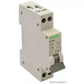   TRACON EVONC32 Kismegszakító, 1+N pólus, C karakterisztika 32A, C, 1P+N, 4,5kA