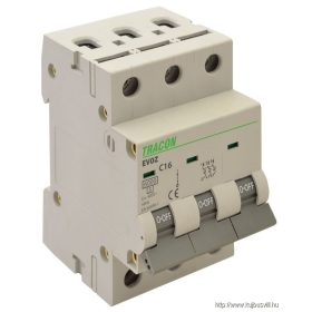   TRACON EVOZ3B50 Kismegszakító, 3 pólus, B karakterisztika 50A, B, 3P, 6kA