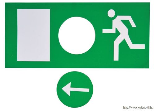 TRACON EXIT-02-J Élvilágítós LED kijáratjelző ragasztható piktogramokkal 230V, 50Hz, 8×LED, 3h, 2,4V / 900mAh, Ni-Cd