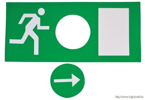 TRACON EXIT-02-J Élvilágítós LED kijáratjelző ragasztható piktogramokkal 230V, 50Hz, 8×LED, 3h, 2,4V / 900mAh, Ni-Cd