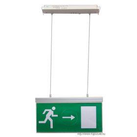  TRACON EXIT-03-J Élvilágítós LED kijáratjelző ragasztható piktogramokkal 230V, 50Hz, 18×LED, 3h, 3,6V / 900mAh, Ni-Cd