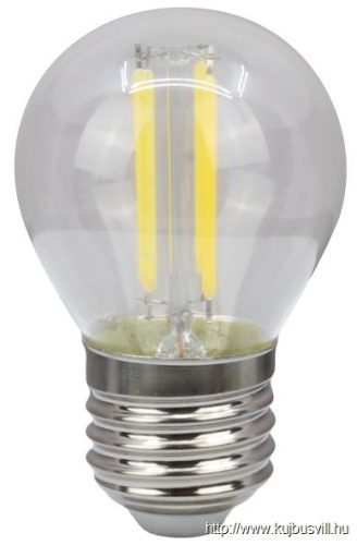 FILG454WW COG LED gömb fényforrás, átlátszó 230 VAC, E27, 4W, 470 lm, G45, 2700K, EEI=E