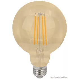   TRACON FILGG958W COG LED gömb fényforrás, arany 230 VAC, E27, 7W, 800 lm, G95, 2500K, EEI=E