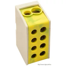   TRACON FLE-16ZS Főáramköri leágazó kapocs, sínre szerelhető, zöld/sárga 2×16mm2 / 2×16mm2, 400VAC, 76A