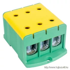   TRACON FLEAL-240/3ZS Főáramköri leágazó kapocs, felületre szerelhető, zöld/sárga 35-240mm2, max. 1000VAC/1500VDC, max.425A