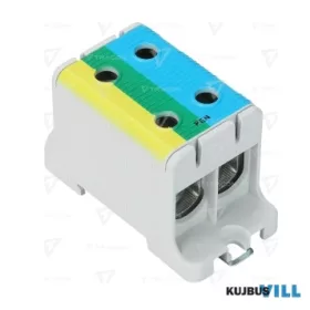   TRACON FLEAL-95/2KZS Főáramköri leágazó kapocs,sínre szerelhető,kék-zöld-sárga 16-95mm2, max. 1000VAC/1500VDC, max.245A