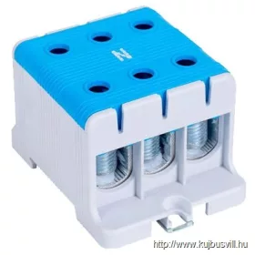   TRACON FLEAL-95/3K Főáramköri leágazó kapocs, sínre/felületre, kék 16-95mm2, max. 1000VAC/1500VDC, max.245A