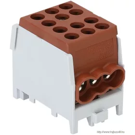   TRACON FLECU-25-16-3B Főáramköri leágazó kapocs, sínre szerelhető, barna 2.5-25mm2, max. 1000VAC/DC, max.101A