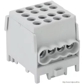   TRACON FLECU-25-16-4 Főáramköri leágazó kapocs, sínre szerelhető, szürke 2.5-25mm2, max. 1000VAC/DC, max.101A