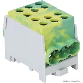   TRACON FLECU-35-25-3ZS Főáramköri leágazó kapocs, sínre szerelhető, zöld/sárga 6-35mm2, max. 1000VAC/DC, max.125A