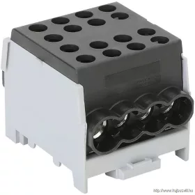   TRACON FLECU-35-25-4F Főáramköri leágazó kapocs, sínre szerelhető, fekete 6-35mm2, max. 1000VAC/DC, max.125A