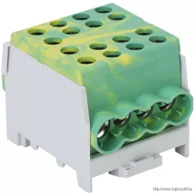   TRACON FLECU-35-25-4ZS Főáramköri leágazó kapocs, sínre szerelhető, zöld/sárga 6-35mm2, max. 1000VAC/DC, max.125A