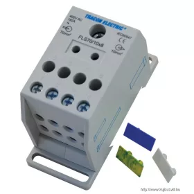   TRACON FLS70/10X8 Fővezetéki leágazó sorkapocs, sínre szerelhető 1×70mm2 / 8×10mm2, 400VAC, 192A, MULTICOLOR