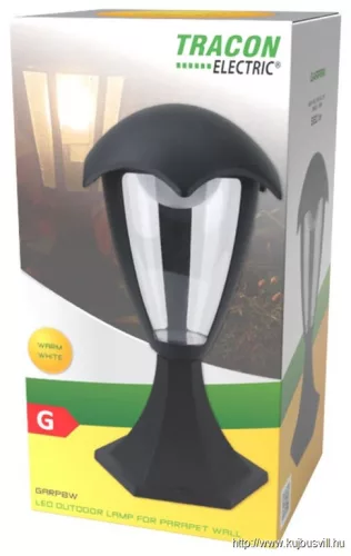 TRACON GARP8W LED-es kültéri állólámpa parapet falra 230 VAC, 50 Hz, 8 W, 550 lm, 3000 K, IP54, EEI=G