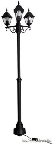 TRACON GARTRIE27 Kerti állólámpa, 3 ágú 230VAC, 50Hz, E27,max.3×60W, IP54,2,08m