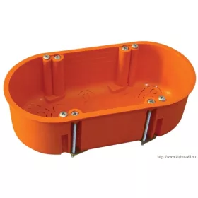   TRACON GD71D Gipszkarton doboz, dupla, fedél nélkül, narancssárga 140×65×45mm