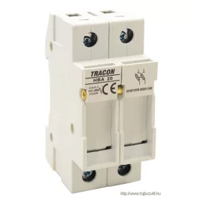   TRACON HBA-2P-20 Szakaszolókapcsoló-biztosítóhengeres bizt.hoz, maszkolható 20A, 8x32mm; Un=230V/400V