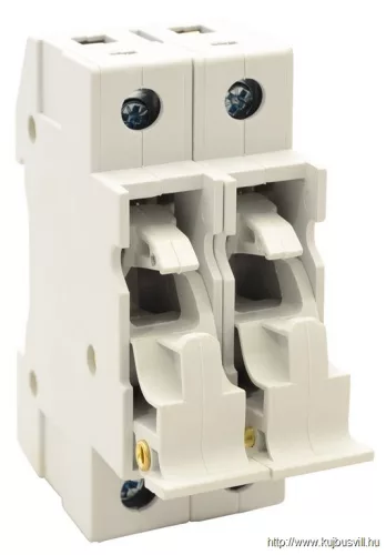 TRACON HBA-2P-20 Szakaszolókapcsoló-biztosítóhengeres bizt.hoz, maszkolható 20A, 8x32mm; Un=230V/400V