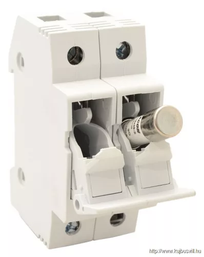 TRACON HBA-2P-32 Szakaszolókapcsoló-biztosítóhengeres bizt.hoz, maszkolható 32A, 10x38mm; Un=230V/400V