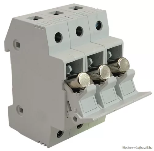 TRACON HBA-3P-32 Szakaszolókapcsoló-biztosítóhengeres bizt.hoz, maszkolható 32A, 10x38mm; Un=230V/400V