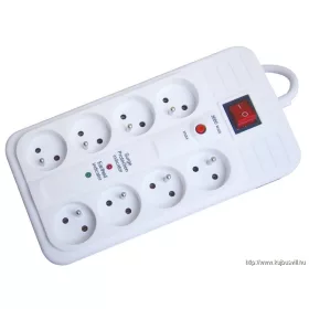   TRACON HNKTMF8-3M-KT Négyzetes 8-as elosztó kapcsolóval+túlfesz+ túláram+koax+tel 8×FRENCH, 3m, max.16A, 250VAC, 3680W, H05VV-F