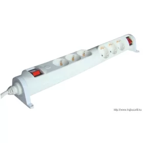   TRACON HRRK3/3 Forgatható-rögzíthető elosztósáv, kapcsolós 2×3×SCHUKO, 3m, max.16A, 250VAC, 3680W, 3x1,5mm2, H05VV-F