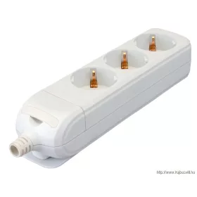   TRACON HUR-03 Újravezetékezhető, hordozható elosztósáv 3×SCHUKO, max.16A, 250VAC